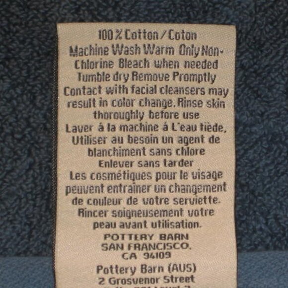 NEW Pottery Barn Hydrocotton Quick Dry 3 Blue Washcloths Cotton Made in Turkey - Picture 5 of 8